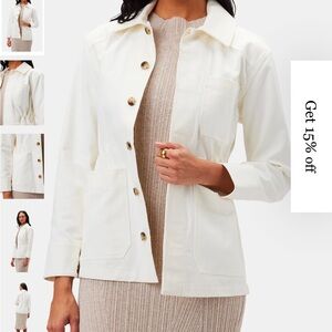 Amour Vert Cream Off White Women's Utility Jacket NWT